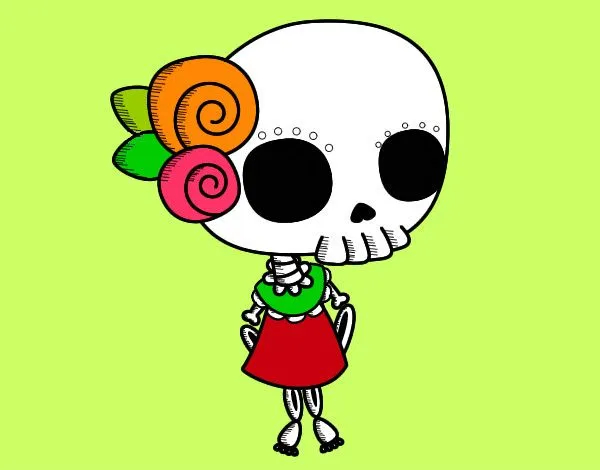 Dibujo de calaverita mexicana pintado por Mixi123456 en Dibujos ... Dibujo de calaverita mexicana pintado por Mixi123456 en Dibujos ...