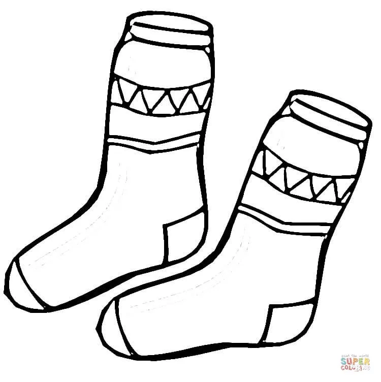 Dibujo de Calcetines de Niño para colorear | Dibujos para colorear ... Dibujo de Calcetines de Niño para colorear | Dibujos para colorear ...