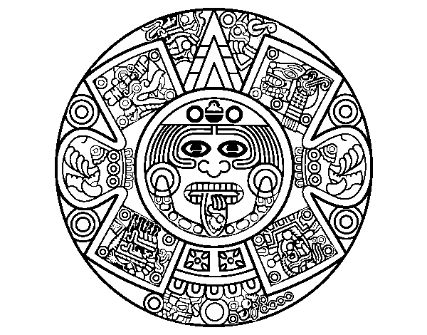 Dibujo de Calendario azteca para Colorear - Dibujos.net
