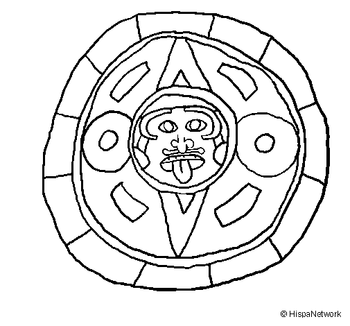 Dibujo de Calendario maya para Colorear - Dibujos.net Dibujo de Calendario maya para Colorear - Dibujos.net
