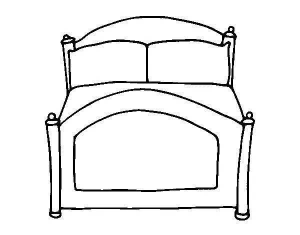Dibujo de Cama para Colorear - Dibujos.net