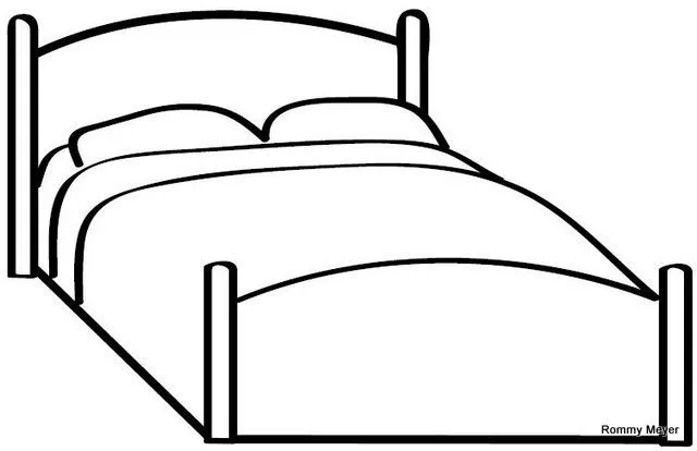 Imágenes y formas para colorear y elaborar materiales » cama 2