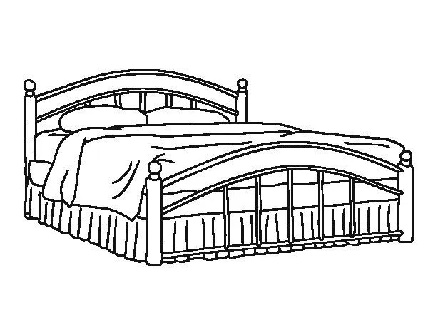 Dibujo de Cama de matrimonio para Colorear - Dibujos.net Dibujo de Cama de matrimonio para Colorear - Dibujos.net