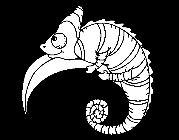 Dibujo de Camaleón para Colorear - Dibujos.net Dibujo de Camaleón para Colorear - Dibujos.net