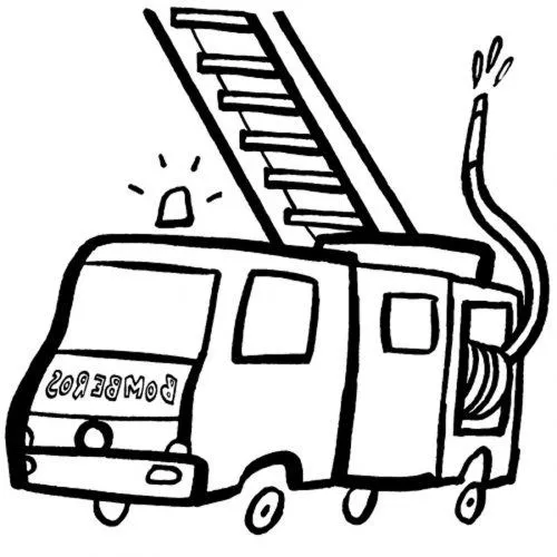 Dibujo con un camión de bomberos para pintar - Dibujos para ... Dibujo con un camión de bomberos para pintar - Dibujos para ...