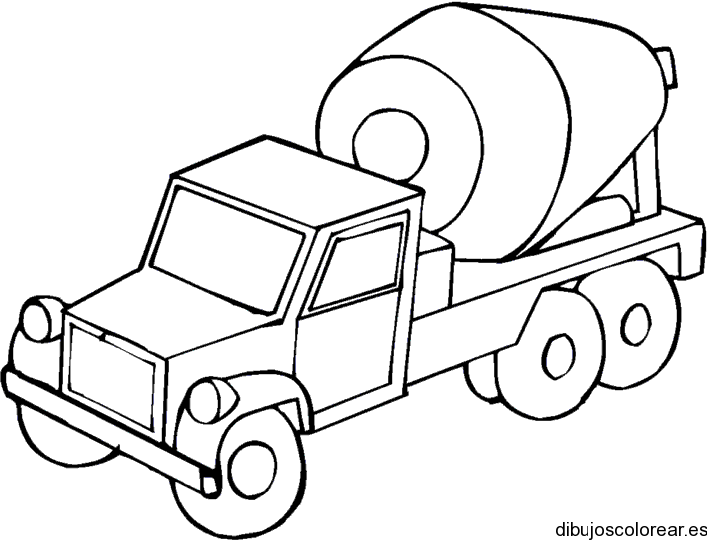 Dibujo de un camión de cemento en obra | Dibujos para Colorear Dibujo de un camión de cemento en obra | Dibujos para Colorear