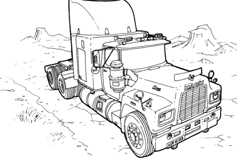 Dibujo de Camión Mack para colorear | Dibujos para colorear ... Dibujo de Camión Mack para colorear | Dibujos para colorear ...