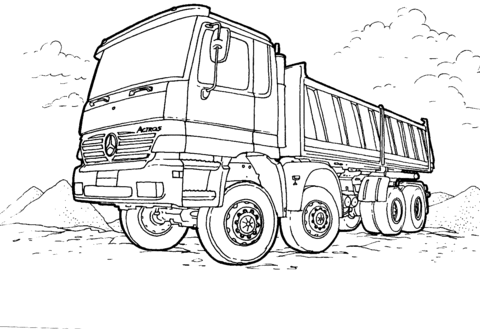 Dibujo de Camión Mercedes Benz para colorear | Dibujos para ... Dibujo de Camión Mercedes Benz para colorear | Dibujos para ...