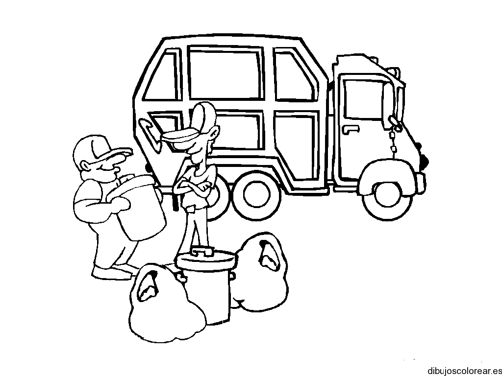 Dibujo de un camión recolector de basura | Dibujos para Colorear Dibujo de un camión recolector de basura | Dibujos para Colorear