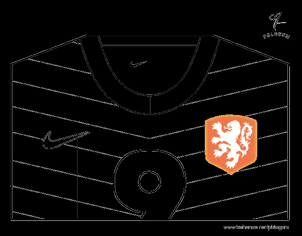Dibujo de Camiseta del mundial de fútbol 2014 de Holanda para ... Dibujo de Camiseta del mundial de fútbol 2014 de Holanda para ...