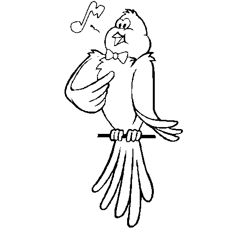 Dibujo de Canario cantando para Colorear - Dibujos.net Dibujo de Canario cantando para Colorear - Dibujos.net