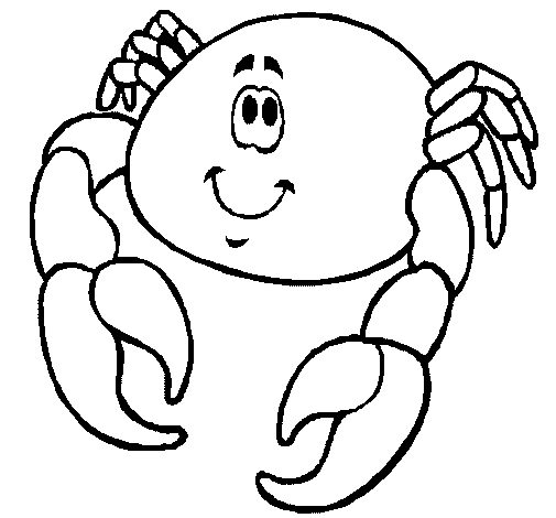 Dibujo de Cangrejo contento para Colorear
