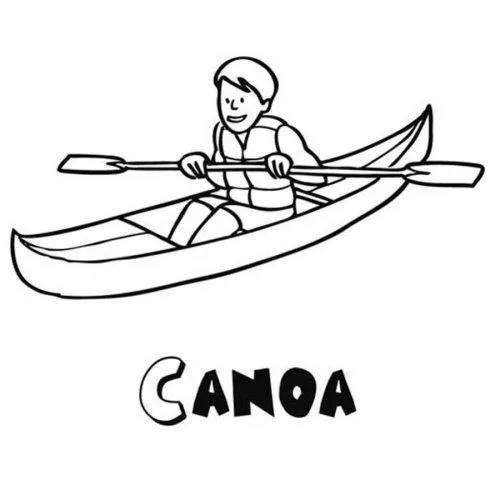 Dibujo de una canoa para imprimir y pintar - Dibujos para colorear ...