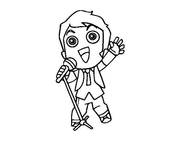 Dibujo de Cantante para Colorear - Dibujos.net Dibujo de Cantante para Colorear - Dibujos.net