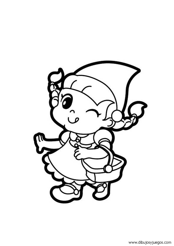 dibujo-caperucita-roja-001 | Dibujos y juegos, para pintar y colorear