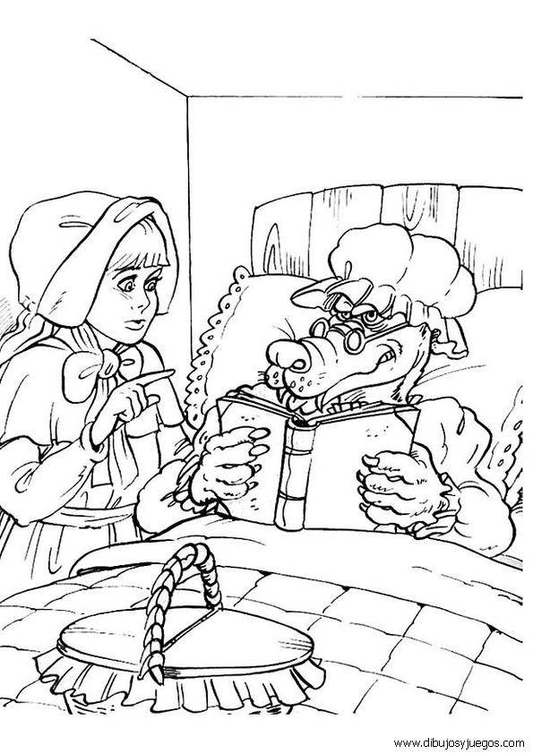 dibujo-caperucita-roja-006 | Dibujos y juegos, para pintar y colorear