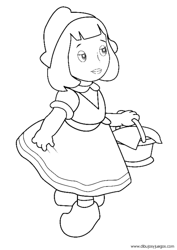 dibujo-caperucita-roja-021 | Dibujos y juegos, para pintar y colorear