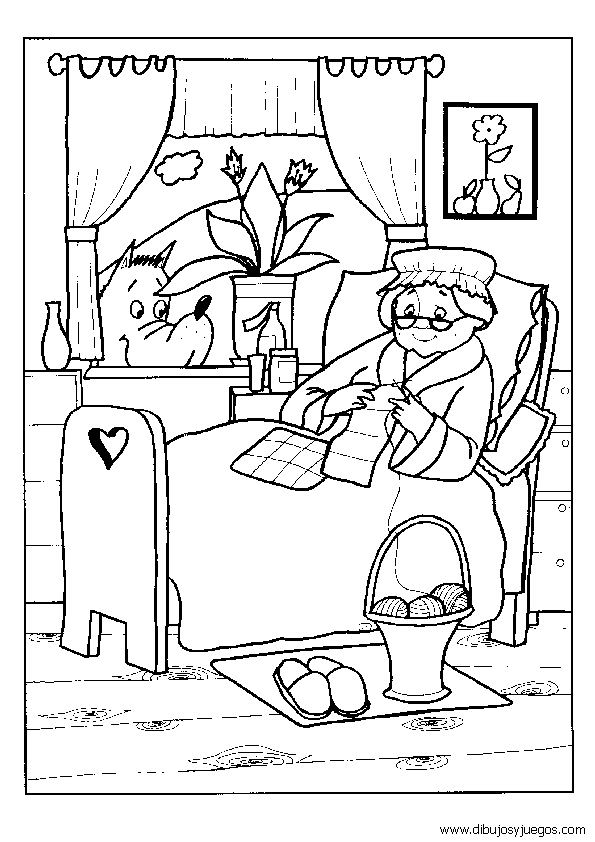 dibujo-caperucita-roja-025 | Dibujos y juegos, para pintar y colorear