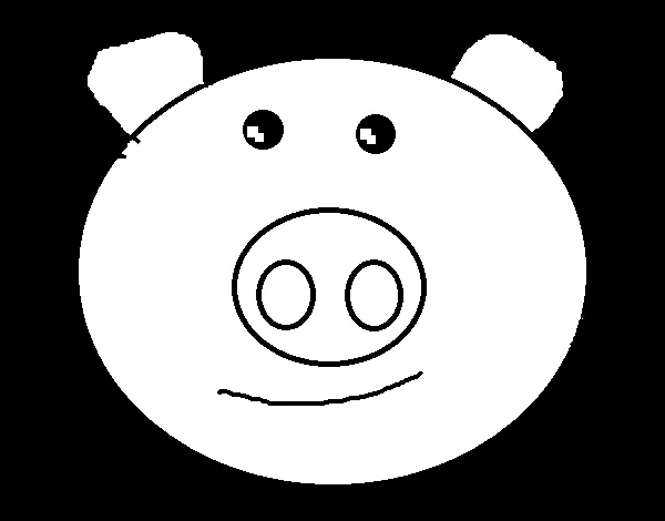 Dibujo de Cara de cerdito para Colorear - Dibujos.net