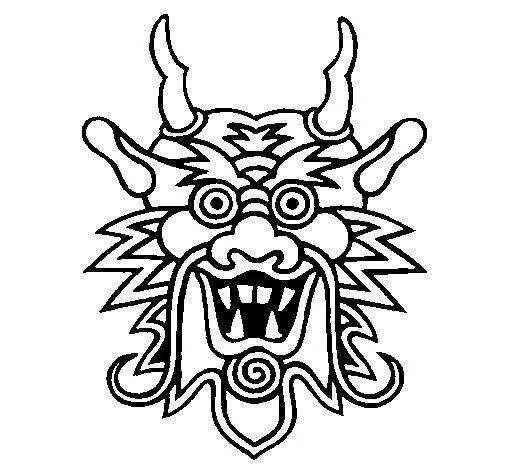 Dibujo de Cara de dragón para Colorear - Dibujos.net Dibujo de Cara de dragón para Colorear - Dibujos.net