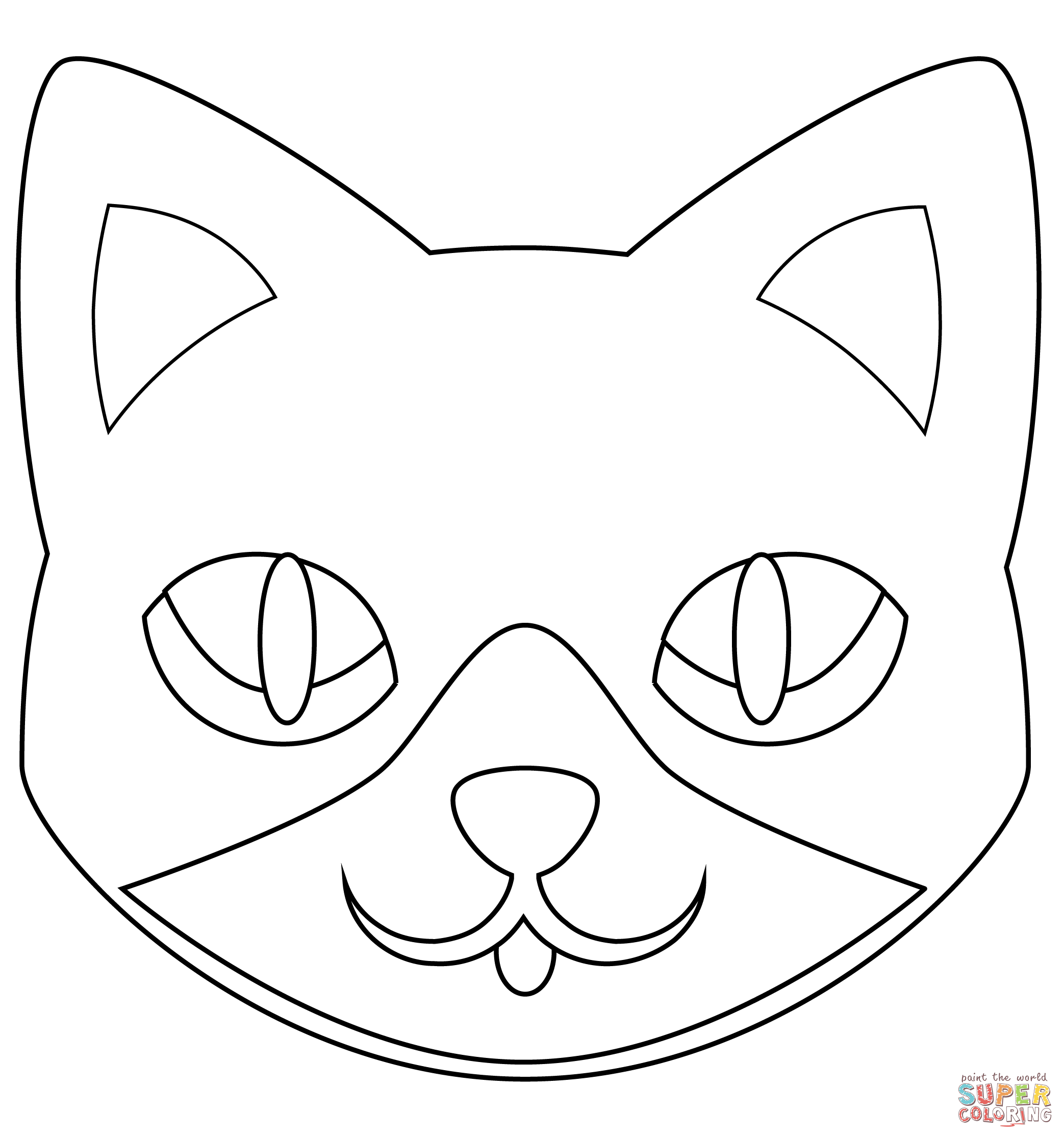 Dibujo de Cara de gato para colorear | Dibujos para colorear imprimir gratis Dibujo de Cara de gato para colorear | Dibujos para colorear imprimir gratis
