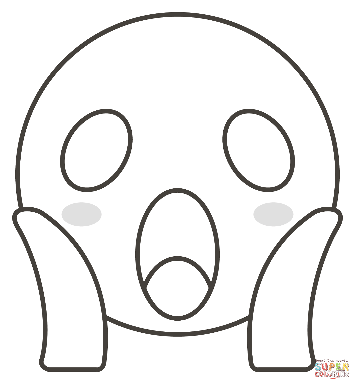 Dibujo de Cara gritando de miedo para colorear | Dibujos para colorear imprimir gratis Dibujo de Cara gritando de miedo para colorear | Dibujos para colorear imprimir gratis