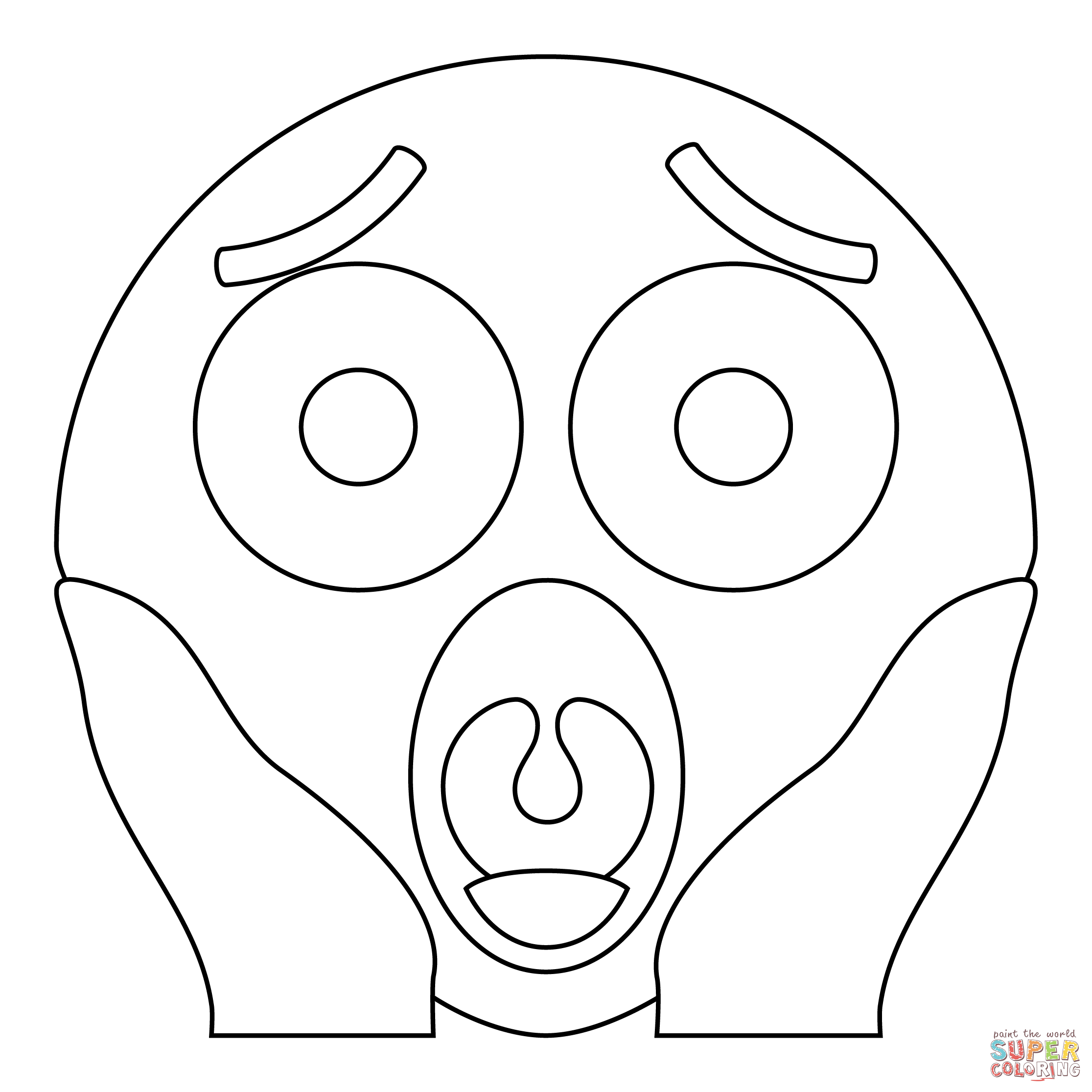 Dibujo de Cara gritando de miedo para colorear | Dibujos para colorear imprimir gratis Dibujo de Cara gritando de miedo para colorear | Dibujos para colorear imprimir gratis