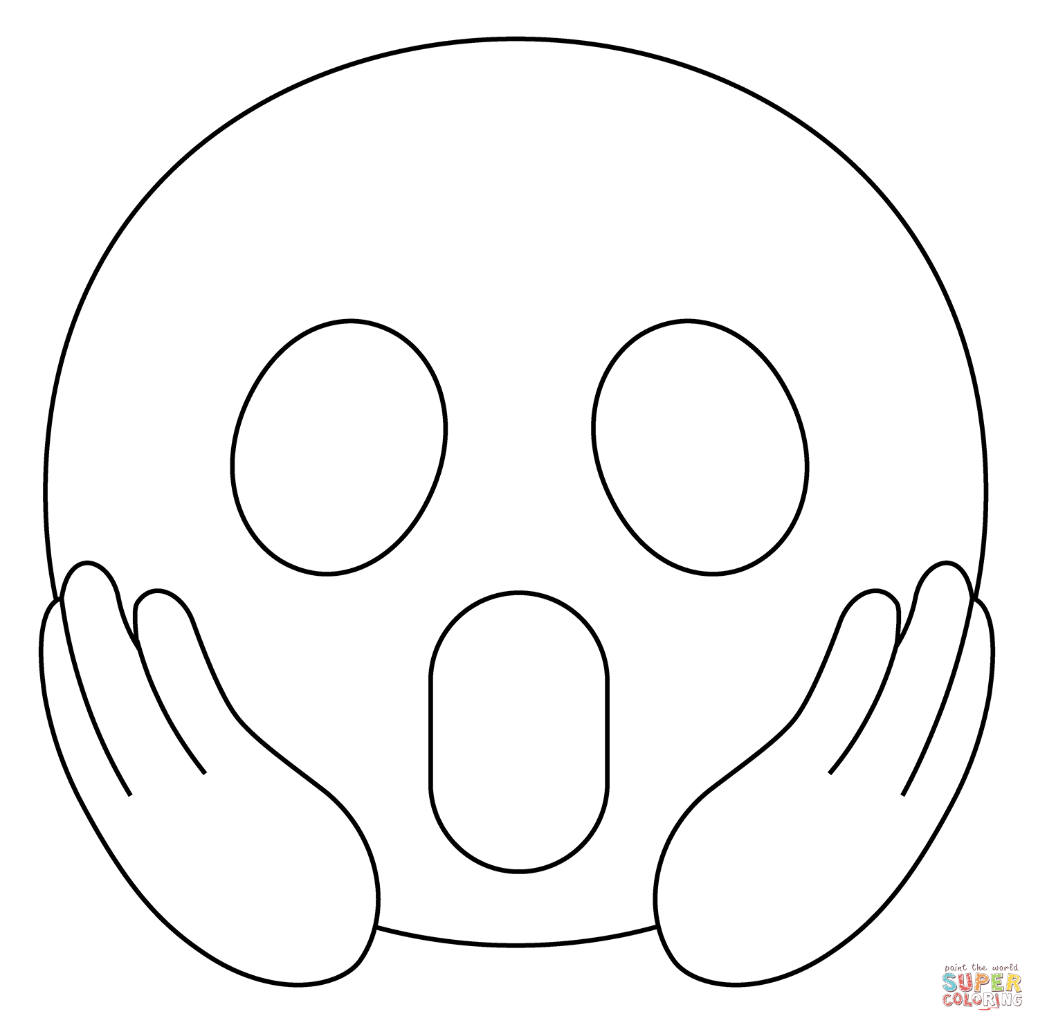 Dibujo de Cara gritando de miedo emoji para colorear | Dibujos para colorear imprimir gratis Dibujo de Cara gritando de miedo emoji para colorear | Dibujos para colorear imprimir gratis
