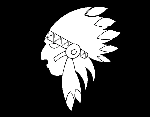 Dibujo de Cara del indio jefe para Colorear - Dibujos.net Dibujo de Cara del indio jefe para Colorear - Dibujos.net