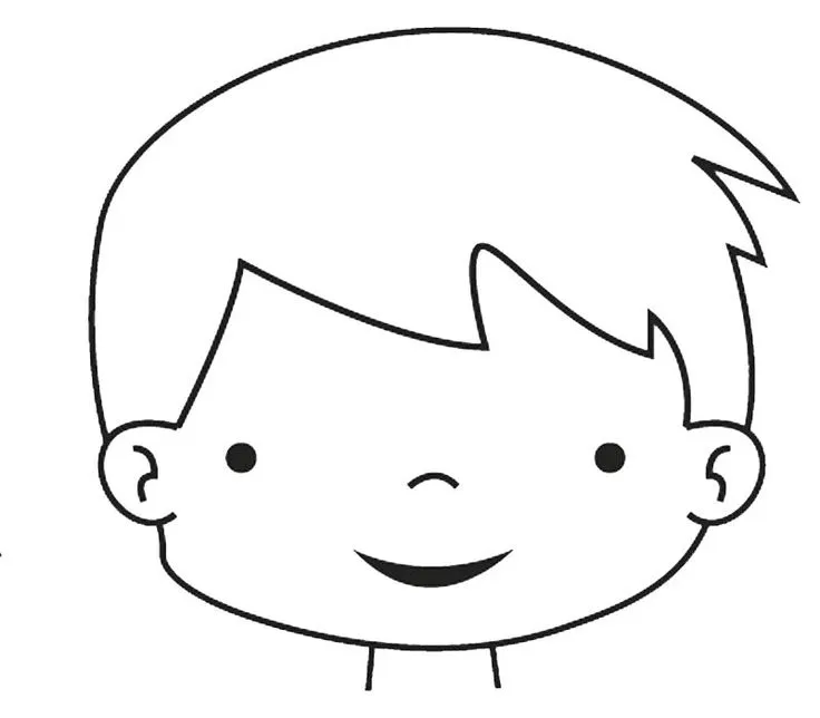 Dibujo de la cara de un niño para imprimir y colorear | Caras de ...