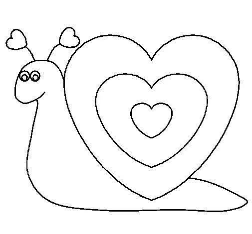 Dibujo de Caracol corazón para Colorear - Dibujos.net
