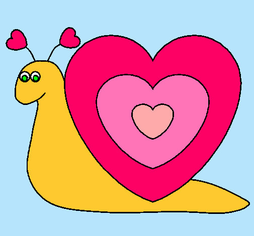 Dibujo de Caracol corazón pintado por Anahir en Dibujos.net el día ...