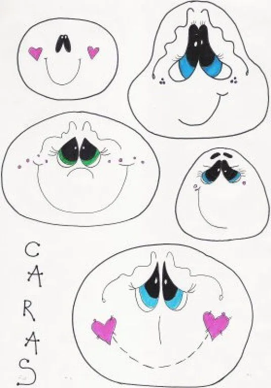 Dibujos de caras de muñecas - Imagui