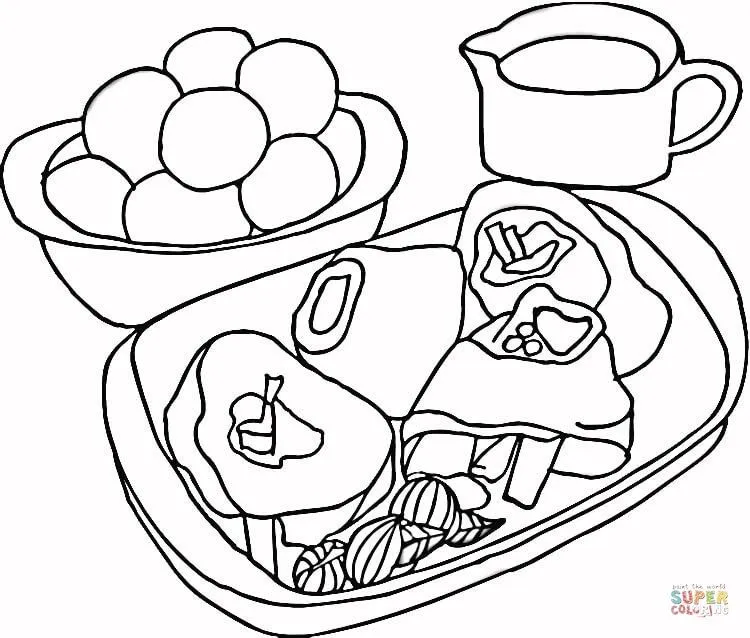 Dibujo de Carne de Res con patatas para colorear | Dibujos para ... Dibujo de Carne de Res con patatas para colorear | Dibujos para ...