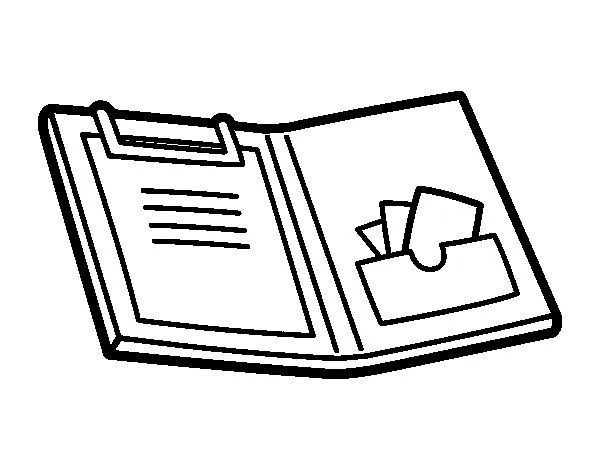 Dibujo de Carpeta portanotas con tapa para Colorear - Dibujos.net Dibujo de Carpeta portanotas con tapa para Colorear - Dibujos.net