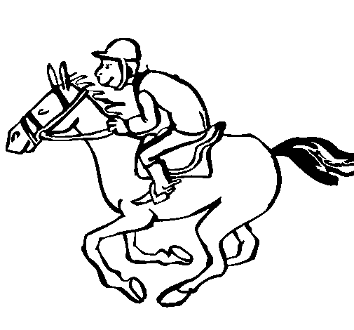 Dibujo de Carrera de caballos para Colorear - Dibujos.net Dibujo de Carrera de caballos para Colorear - Dibujos.net