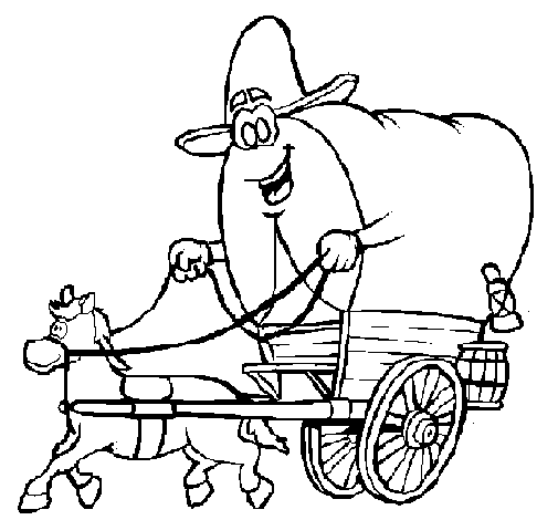 Dibujo de Carro vaquero para Colorear - Dibujos.net