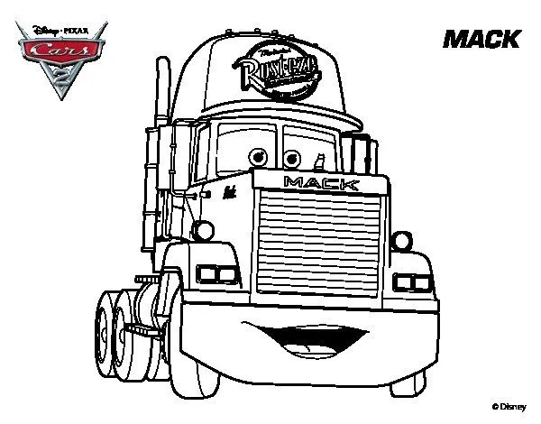Dibujo de Cars 2 - Mack para Colorear - Dibujos.net