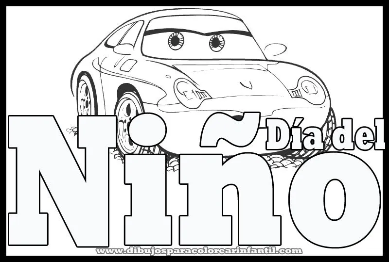 Dibujo de Cars para el dia del niño - Colorear Dibujos del dia del ...