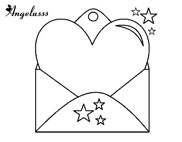 Dibujo de Carta con corazón para Colorear - Dibujos.net Dibujo de Carta con corazón para Colorear - Dibujos.net