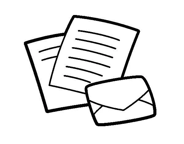 Dibujo de Cartas y sobre para Colorear - Dibujos.net Dibujo de Cartas y sobre para Colorear - Dibujos.net