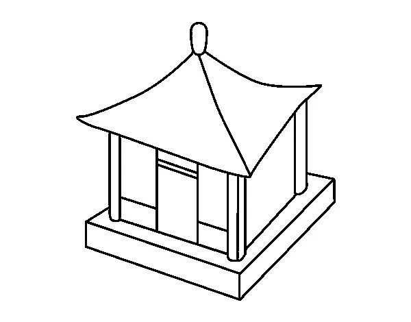 Dibujo de Casa china para Colorear - Dibujos.net Dibujo de Casa china para Colorear - Dibujos.net