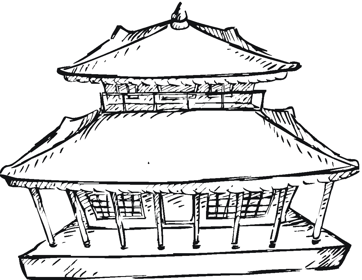 Dibujo casa china para colorear - Imagui