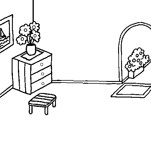 Dibujo de Casa por dentro para Colorear - Dibujos.net Dibujo de Casa por dentro para Colorear - Dibujos.net
