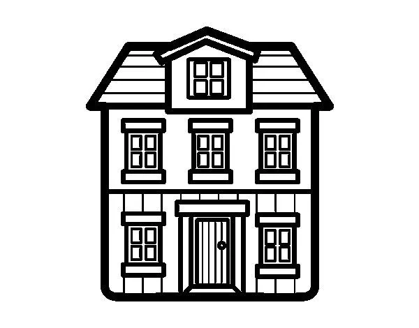 Dibujo de Una casa para Colorear - Dibujos.net