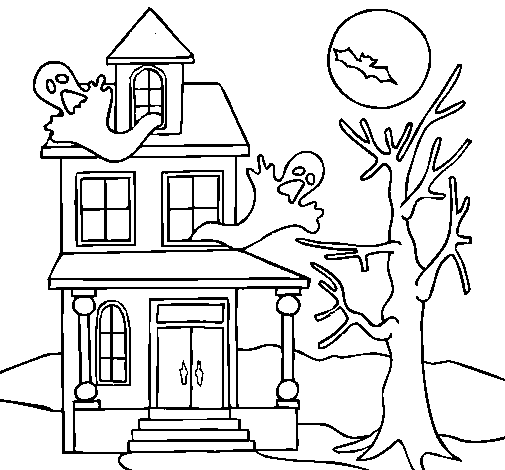 Dibujo de Casa fantansma para Colorear - Dibujos.net Dibujo de Casa fantansma para Colorear - Dibujos.net