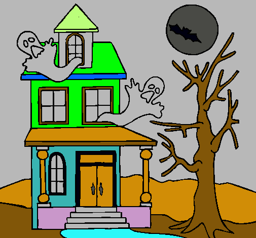 Dibujo de Casa fantansma pintado por Color en Dibujos.net el día ...