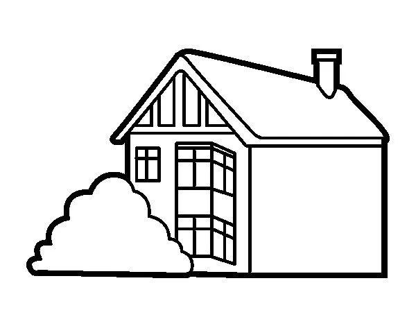 Dibujo de Casa moderna para Colorear - Dibujos.net Dibujo de Casa moderna para Colorear - Dibujos.net