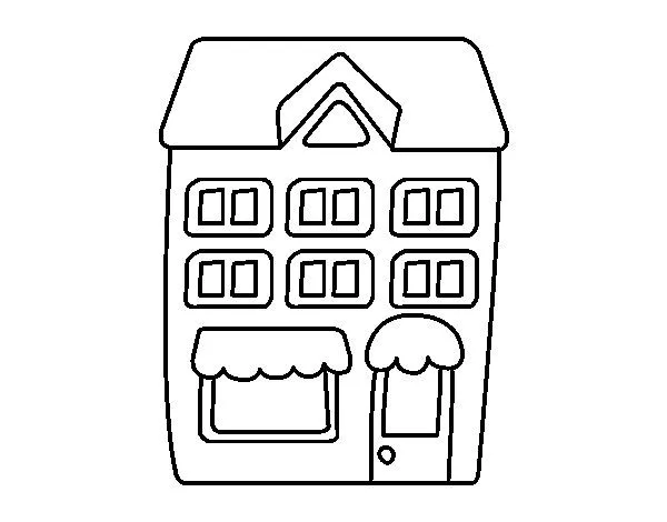 Dibujo de Casa con pisos para Colorear - Dibujos.net Dibujo de Casa con pisos para Colorear - Dibujos.net