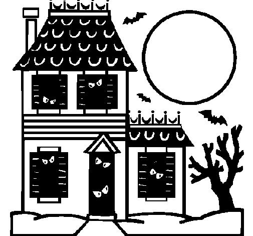 Dibujo de Casa del terror para Colorear - Dibujos.net